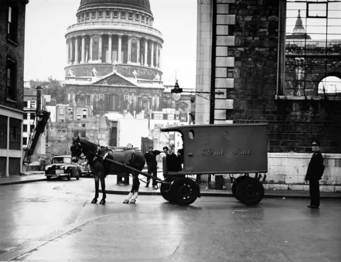 Framed Print : Last horse-drawn mail van Framed Print : Last horse-drawn mail van