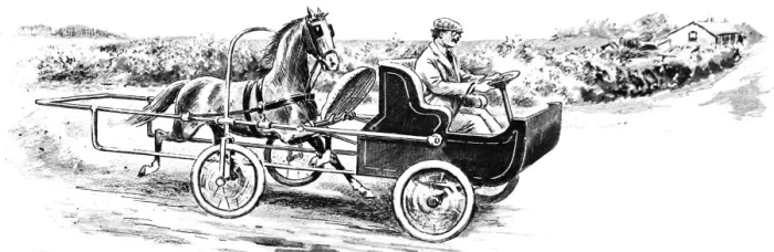 Framed Print : Horse-powered Four Wheel Vehicle, 1921