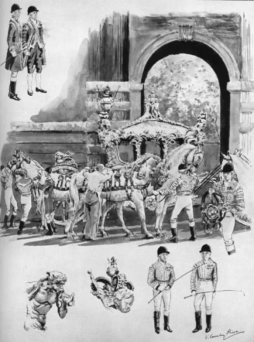 Framed Print : Horses in the Royal Mews, Coronation 1953 Framed Print : Horses in the Royal Mews, Coronation 1953