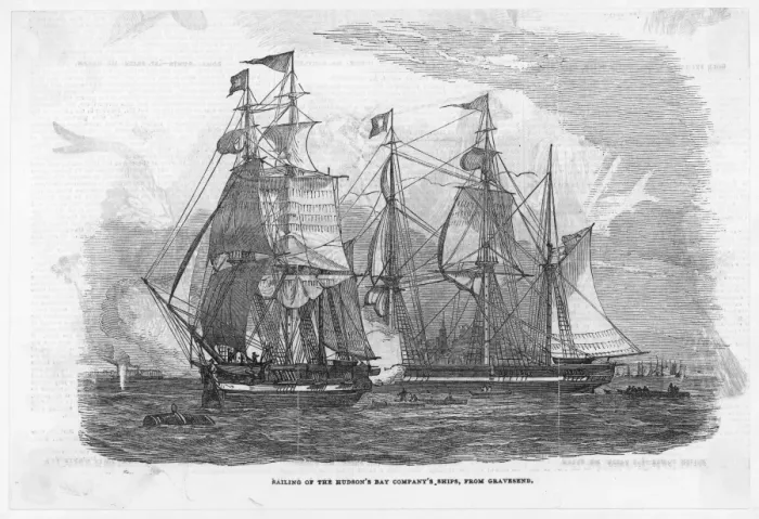 Framed Print : Hudson Ships Sail 1845 Framed Print : Hudson Ships Sail 1845