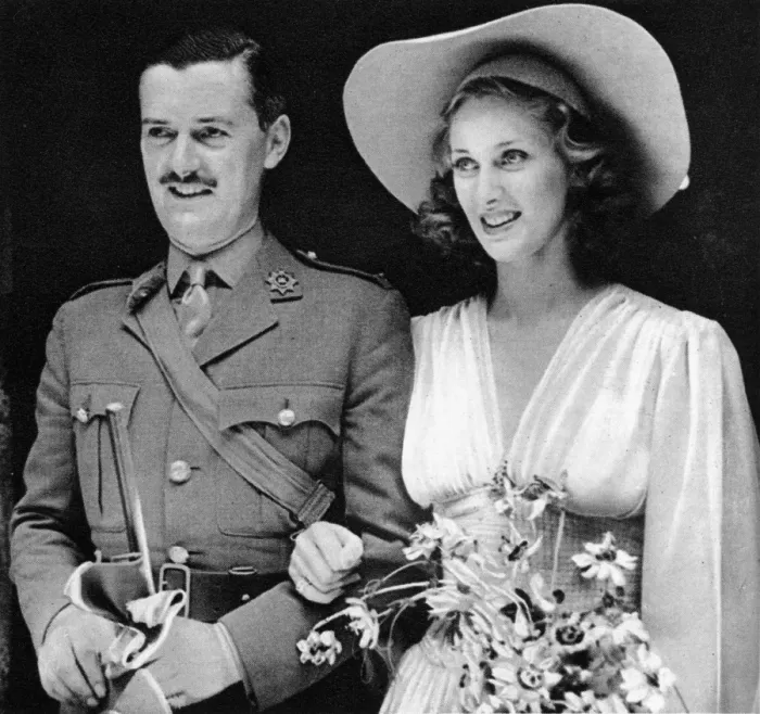 Framed Print : Hugh Williams and Margaret Vyners wedding