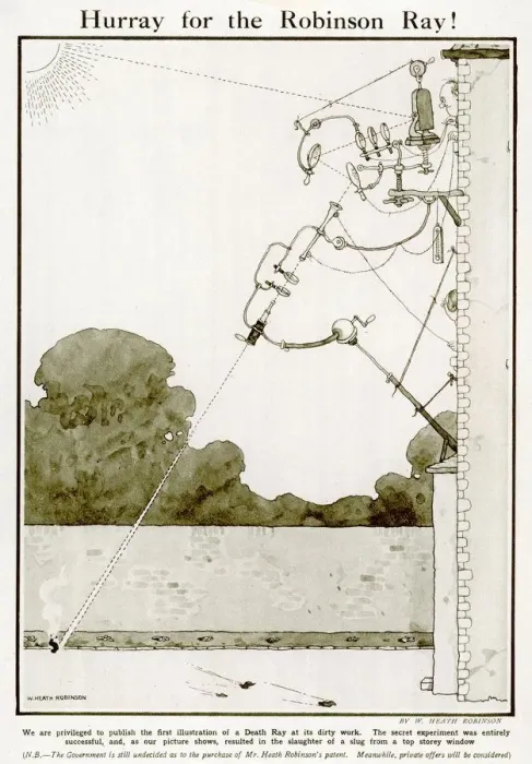 Framed Print : Hurray for the Robinson Ray! by W. Heath Robinson Framed Print : Hurray for the Robinson Ray! by W. Heath Robinson