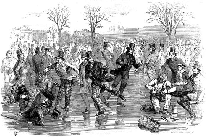 Framed Print : Ice Skating in London, 1847 Framed Print : Ice Skating in London, 1847
