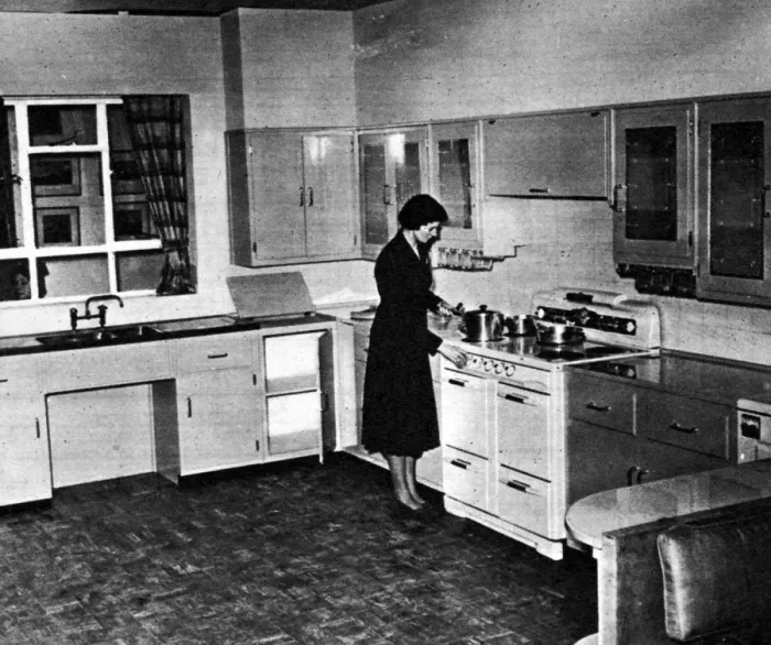 Framed Print : Ideal Home kitchen 1951 Framed Print : Ideal Home kitchen 1951