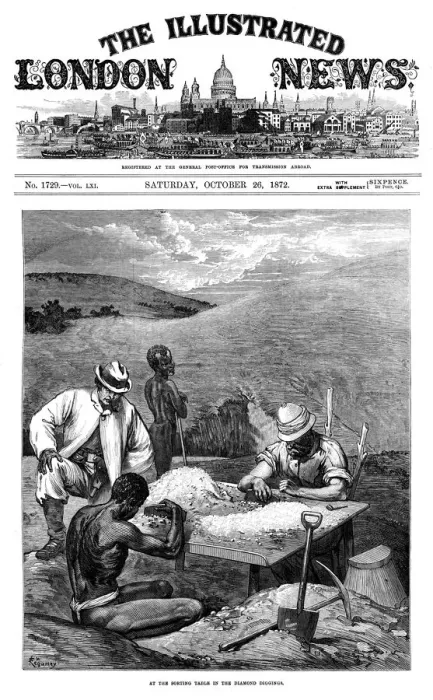 Framed Print : Illustrated London News cover - the Diamond Diggers Framed Print : Illustrated London News cover - the Diamond Diggers