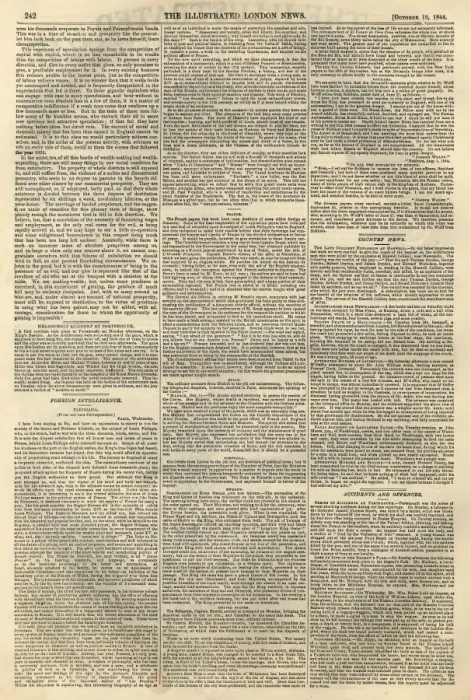 Framed Print : Illustrated London News page 2, 19th October 1844 Framed Print : Illustrated London News page 2, 19th October 1844