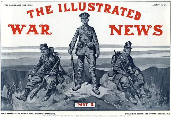 Framed Print : Illustrated War News front cover, Allied soldiers, Aug 1914 Framed Print : Illustrated War News front cover, Allied soldiers, Aug 1914