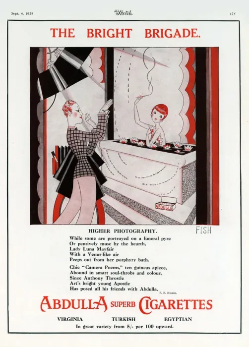 Framed Print : Illustration by Anne Harriet ( Annie ) Fish (1890-1964) for an Abdulla Cigarettes