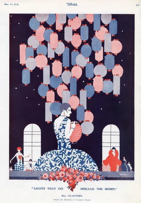 Framed Print : This illustration shows a fashionable woman in front of a collection of chinese lanterns. Date: 1926 Framed Print : This illustration shows a fashionable woman in front of a collection of chinese lanterns. Date: 1926