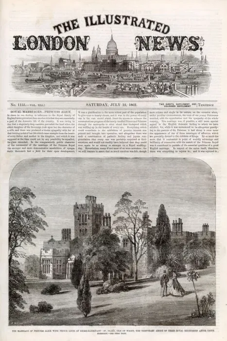 Framed Print : ILN front cover, 12 July 1862 - Alice & Louis Hesse Framed Print : ILN front cover, 12 July 1862 - Alice & Louis Hesse