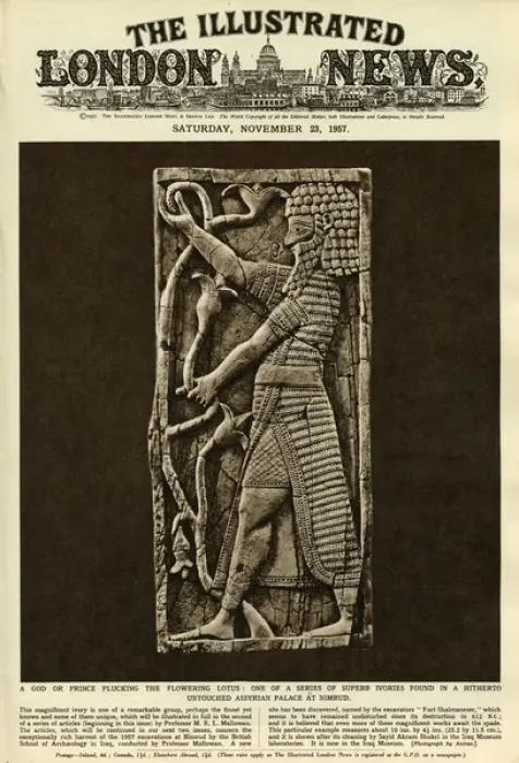 Framed Print : ILN cover 1957, Assyrian ivory carving at Nimrud Framed Print : ILN cover 1957, Assyrian ivory carving at Nimrud