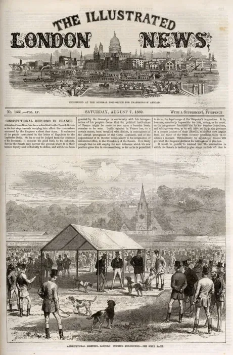 Framed Print : ILN cover - Agricultural Meeting, fox hounds Framed Print : ILN cover - Agricultural Meeting, fox hounds