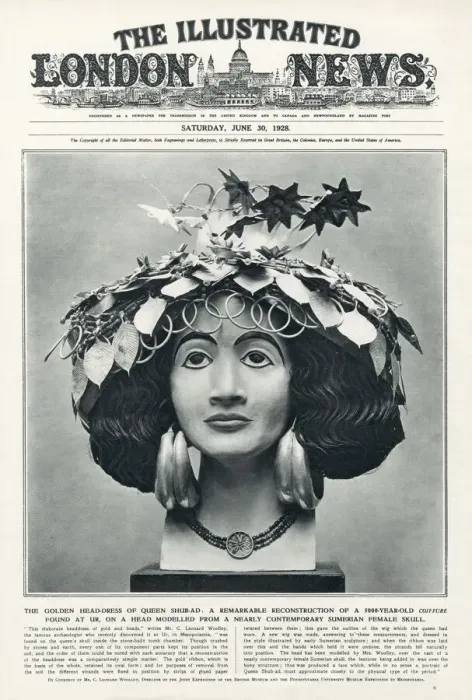 Framed Print : ILN cover - Golden head-dress of Queen Shub-ad Framed Print : ILN cover - Golden head-dress of Queen Shub-ad
