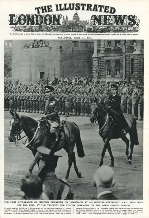 Framed Print : ILN cover, Trooping the Colour 1947