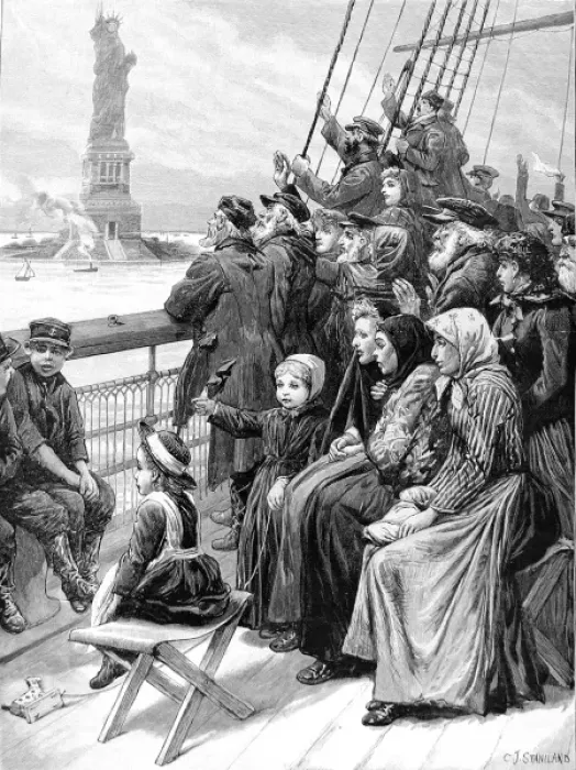 Framed Print : An Immigrant Ship nearing New York, 1892 Framed Print : An Immigrant Ship nearing New York, 1892