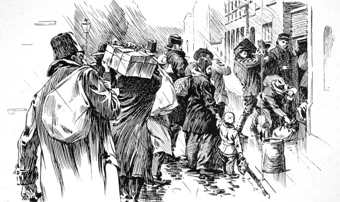 Framed Print : Immigrants arriving at the Jewish Shelter, London, 1904
