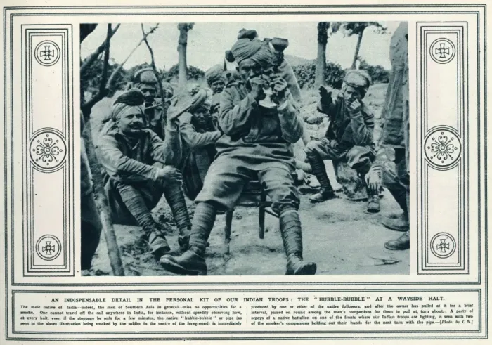 Framed Print : Indian soldier smoking the hubble bubble pipe Framed Print : Indian soldier smoking the hubble bubble pipe