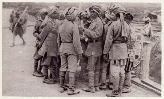 Framed Print : Indian troops stationed at Contalmaison during WWI