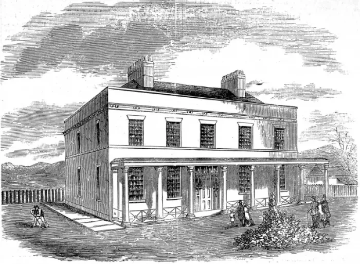 Framed Print : Insane Soldiers Asylum, Chatham, Kent, 1857 Framed Print : Insane Soldiers Asylum, Chatham, Kent, 1857