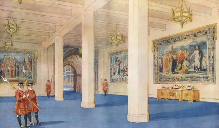 Framed Print : Inside the annexe at Westminster Abbey - George VI Coronatio Framed Print : Inside the annexe at Westminster Abbey - George VI Coronatio