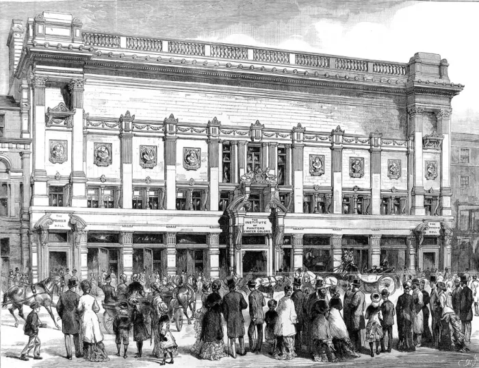 Framed Print : The Institute of Painters in Water Colours, London, 1883