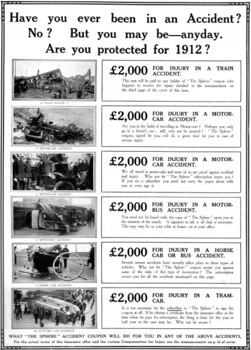 Framed Print : Insurance advertisement from 1912 Framed Print : Insurance advertisement from 1912