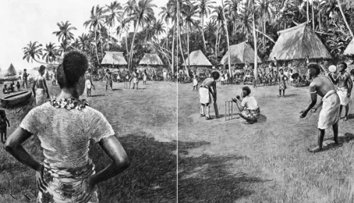 Framed Print : Inter-village cricket match in Fiji Framed Print : Inter-village cricket match in Fiji