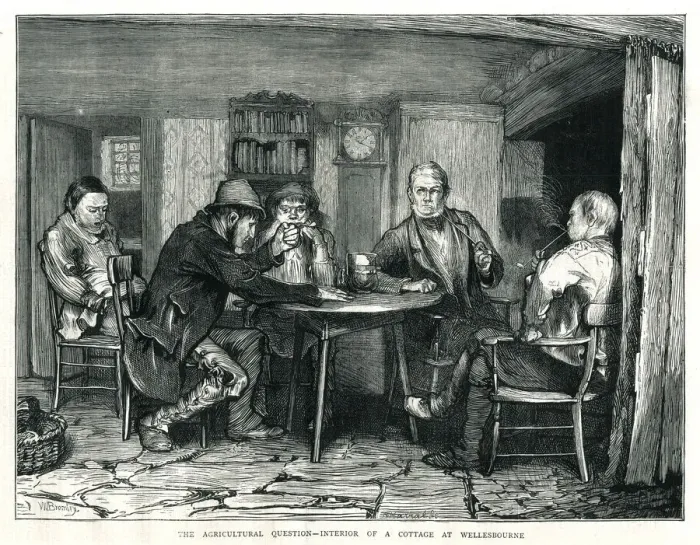 Framed Print : Interior of cottage at Wellesbourne 1872 Framed Print : Interior of cottage at Wellesbourne 1872