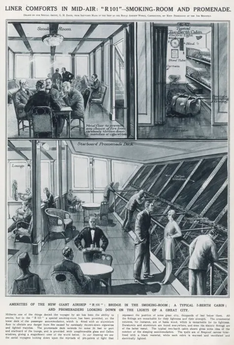 Framed Print : Interior of the R101 airship Framed Print : Interior of the R101 airship
