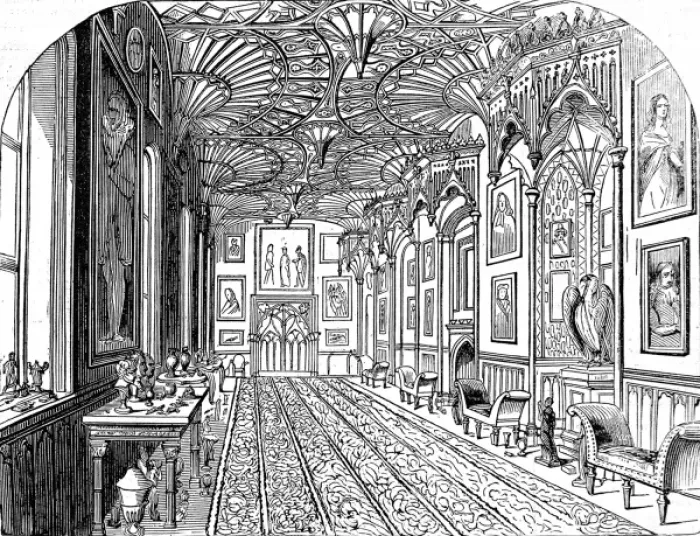 Framed Print : Interior of Strawberry Hill House, London, 1842 Framed Print : Interior of Strawberry Hill House, London, 1842