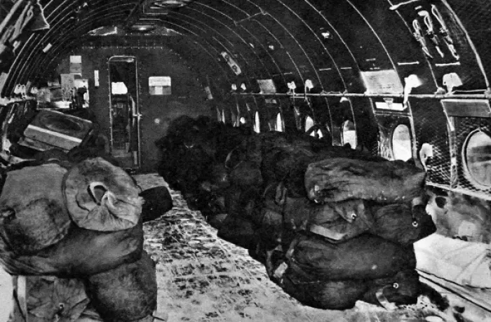 Framed Print : Interior of a Transport Airplane filled with coal, 1948