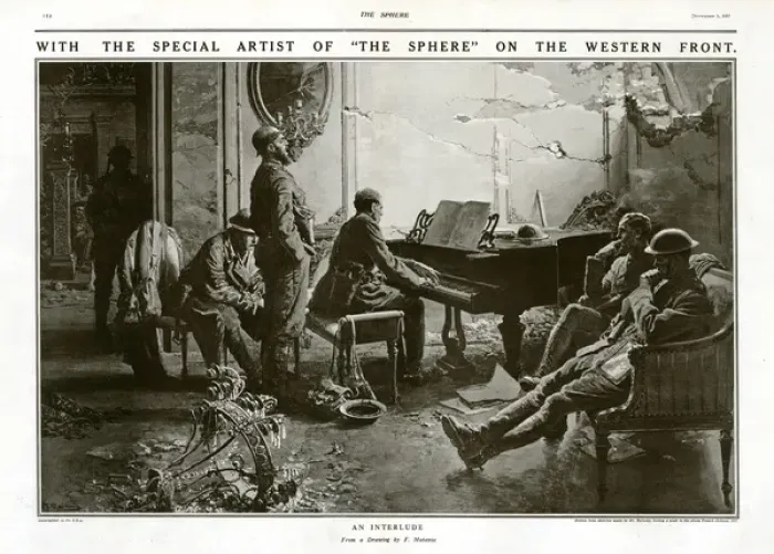 Framed Print : An Interlude, by Fortunino Matania Framed Print : An Interlude, by Fortunino Matania