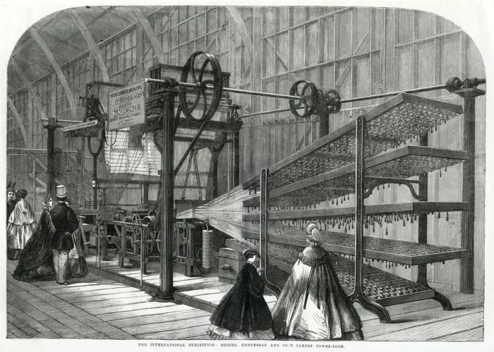 Framed Print : International Exhibition - carpet power-loom 1862 Framed Print : International Exhibition - carpet power-loom 1862