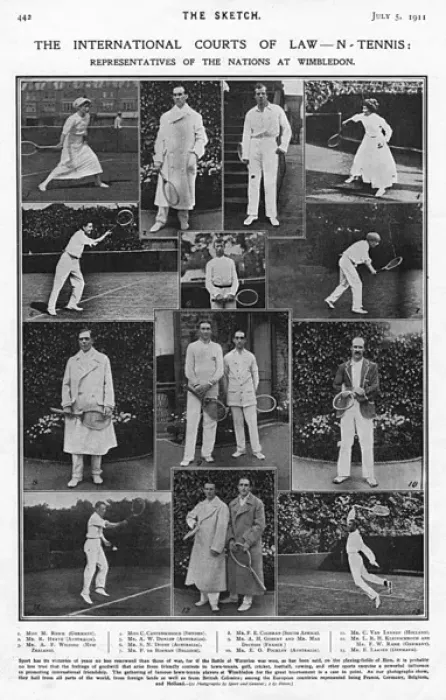 Framed Print : International tennis players at Wimbledon, 1911 Framed Print : International tennis players at Wimbledon, 1911