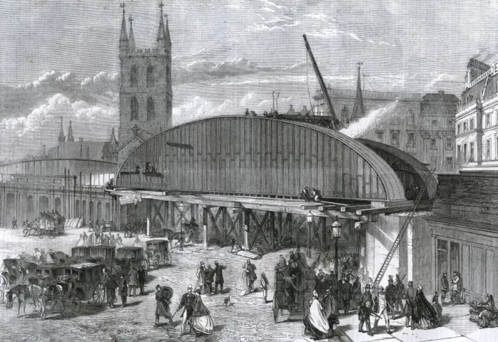 Framed Print : Iron bridge, London Bridge Station, City of London Framed Print : Iron bridge, London Bridge Station, City of London