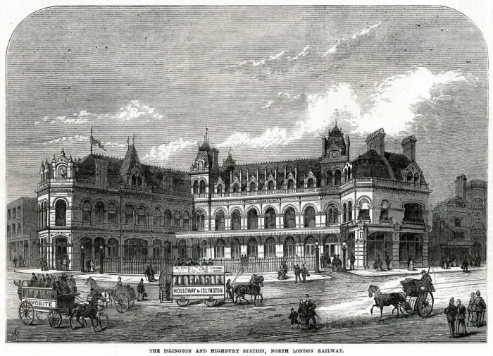 Framed Print : Islington and Highbury Station 1873 Framed Print : Islington and Highbury Station 1873