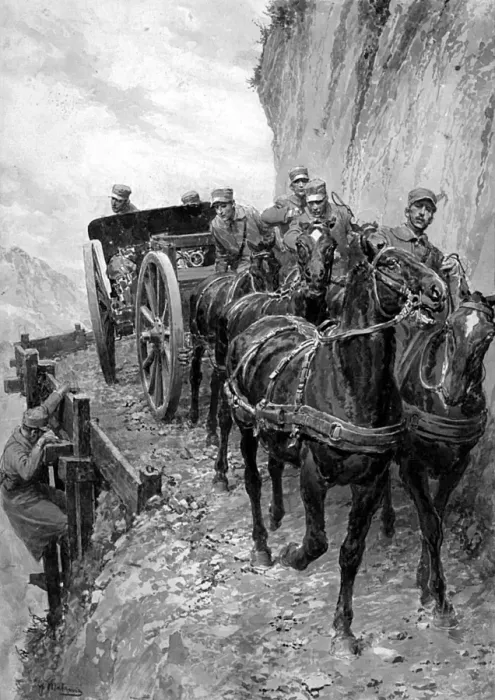 Framed Print : Italian artillery in the Alps, WW1 Framed Print : Italian artillery in the Alps, WW1