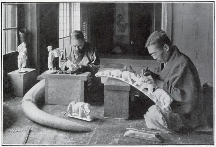 Framed Print : Ivory Cavers Workshop 1908