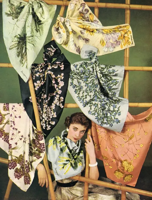 Framed Print : Jacqmar silk scarves, 1955 Framed Print : Jacqmar silk scarves, 1955