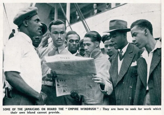 Framed Print : Jamaicans on board the Empire Windrush Framed Print : Jamaicans on board the Empire Windrush