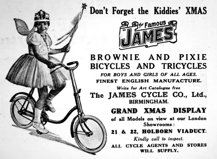 Framed Print : James bicycles advertisement