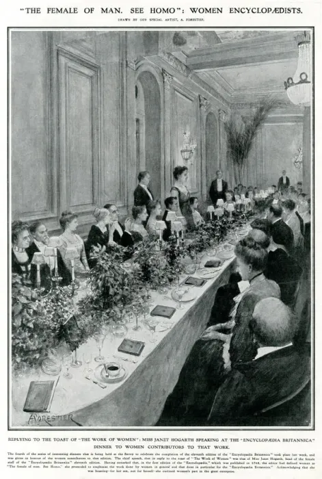Framed Print : Janet Hogarth at Encyclopedia Britannica dinner 1910