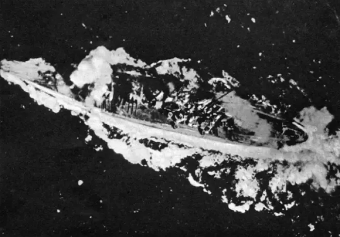 Framed Print : Japanese battleship Yamato hit by bombs Framed Print : Japanese battleship Yamato hit by bombs