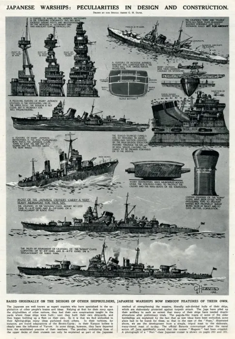 Framed Print : Japanese warships by G. H. Davis Framed Print : Japanese warships by G. H. Davis