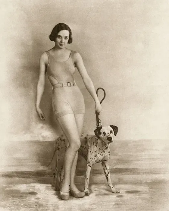 Framed Print : Jessie Matthews and dalmatian Framed Print : Jessie Matthews and dalmatian