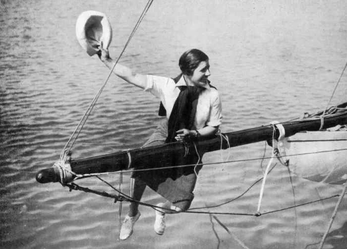 Framed Print : Joe Carstairs on her yacht Sonia, 1925