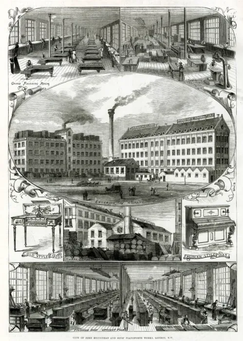 Framed Print : John Brinsmead & Sons Pianoforte works 1883 Framed Print : John Brinsmead & Sons Pianoforte works 1883