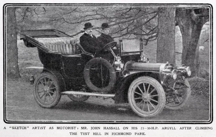 Framed Print : John Hassall in his Argyll motor car Framed Print : John Hassall in his Argyll motor car