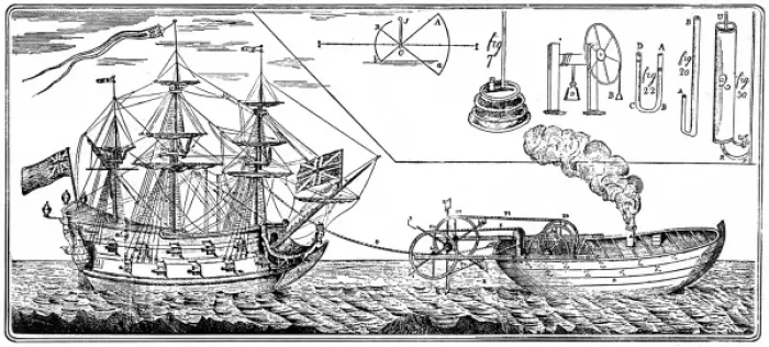 Framed Print : Jonathan Hulls Steam Tug-boat of 1736 Framed Print : Jonathan Hulls Steam Tug-boat of 1736