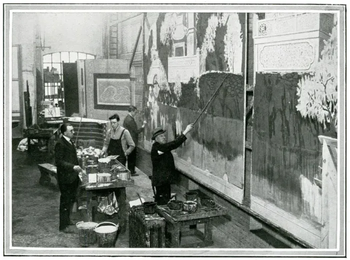 Framed Print : Joseph Harker in his scenery painting studio Framed Print : Joseph Harker in his scenery painting studio